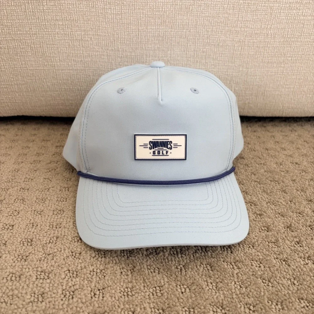 Swannies Adjustable Snapback Golf Logo Hat in Light Blue NWOT